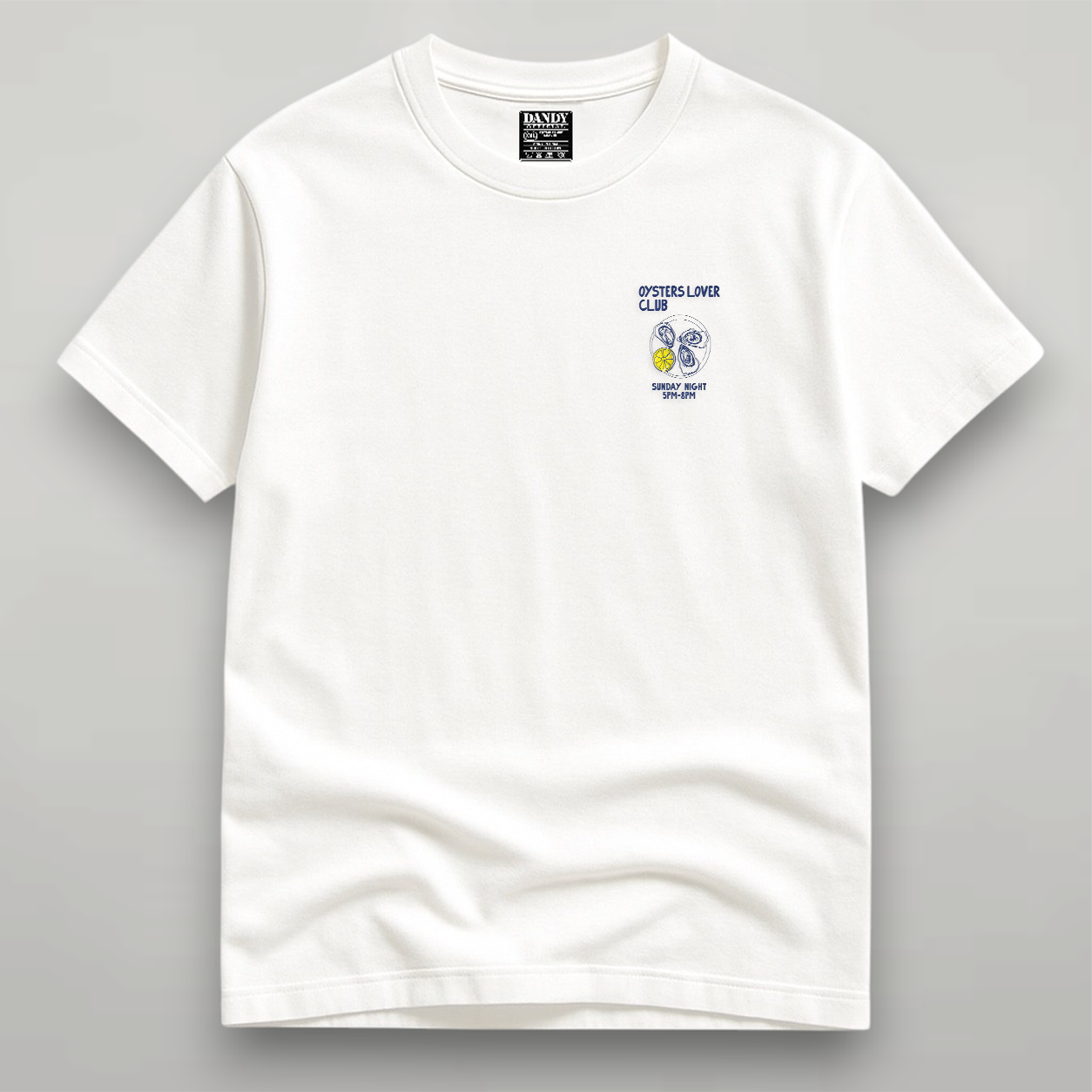 DANDY Oysters Lover Club t-shirt streetwear oversize