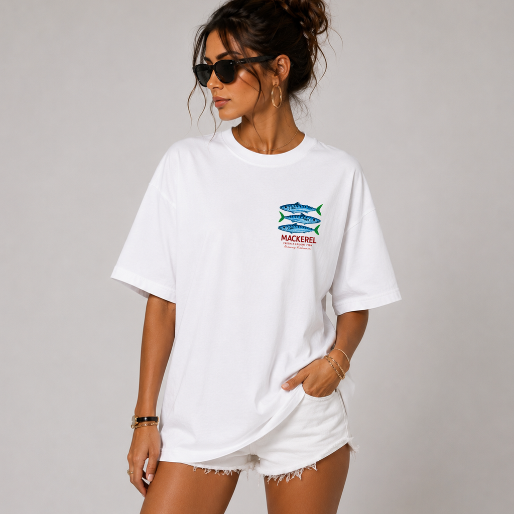 DANDY Mackerel Fish t-shirt streetwear oversize