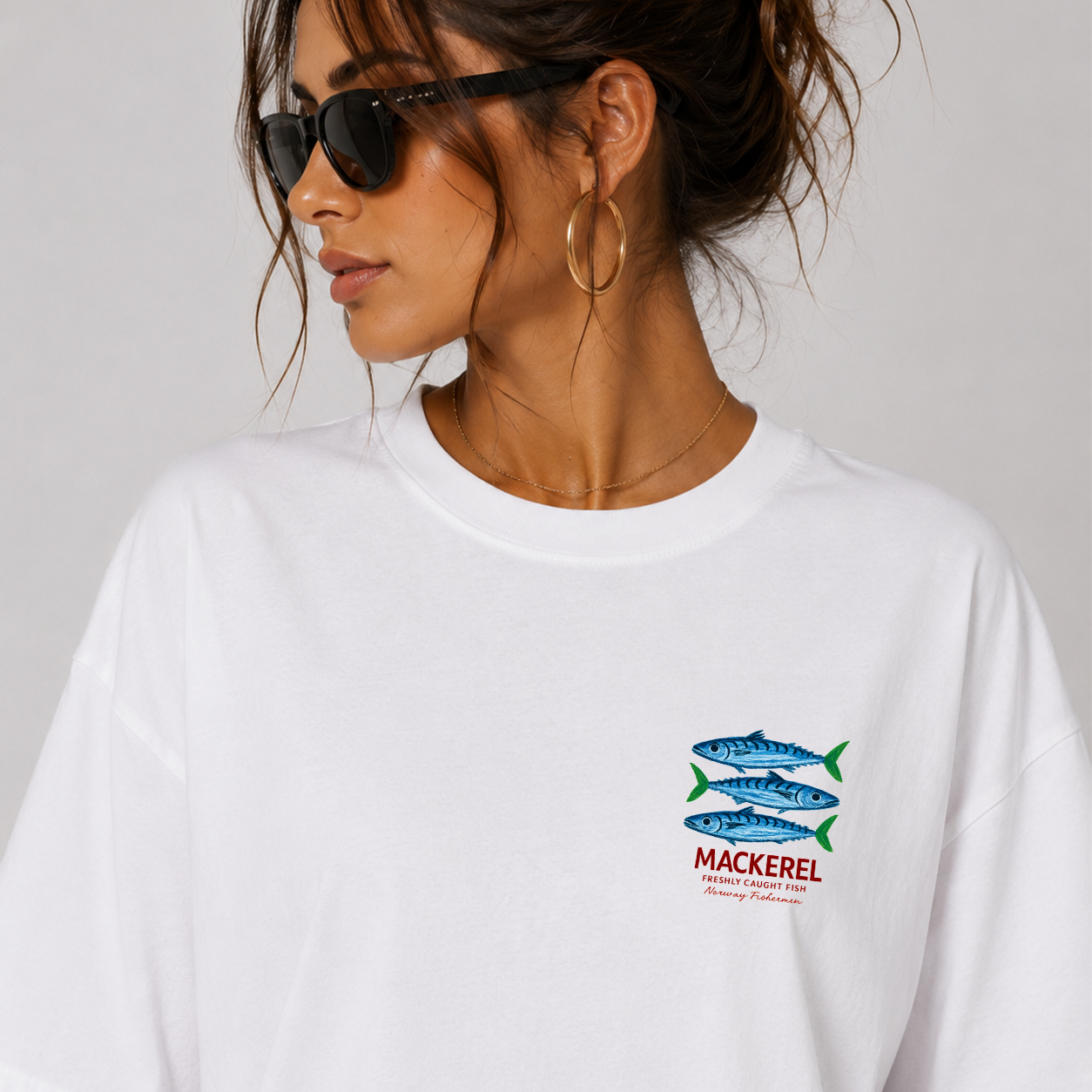 DANDY Mackerel Fish t-shirt streetwear oversize