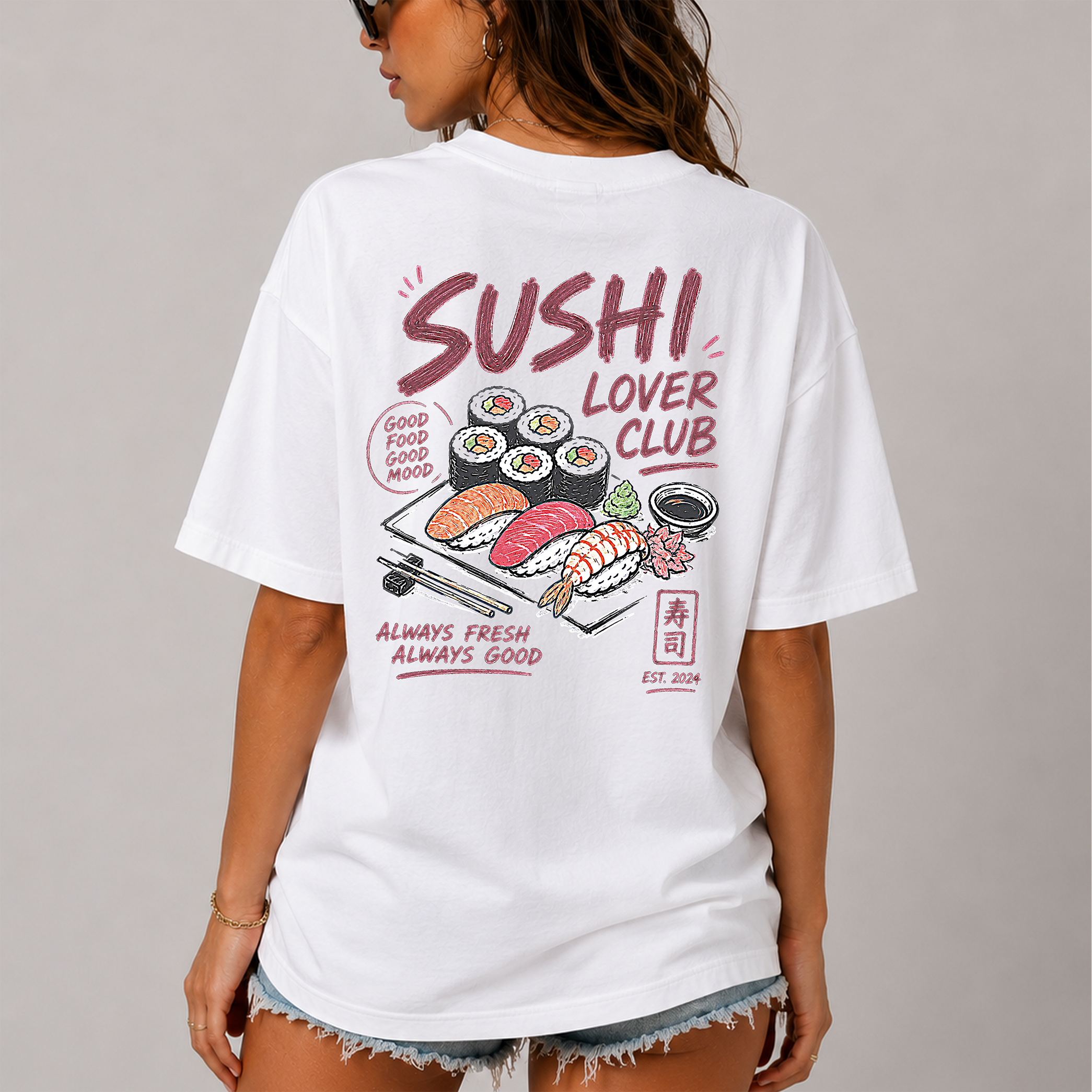DANDY Sushi Lover Club t-shirt streetwear oversize