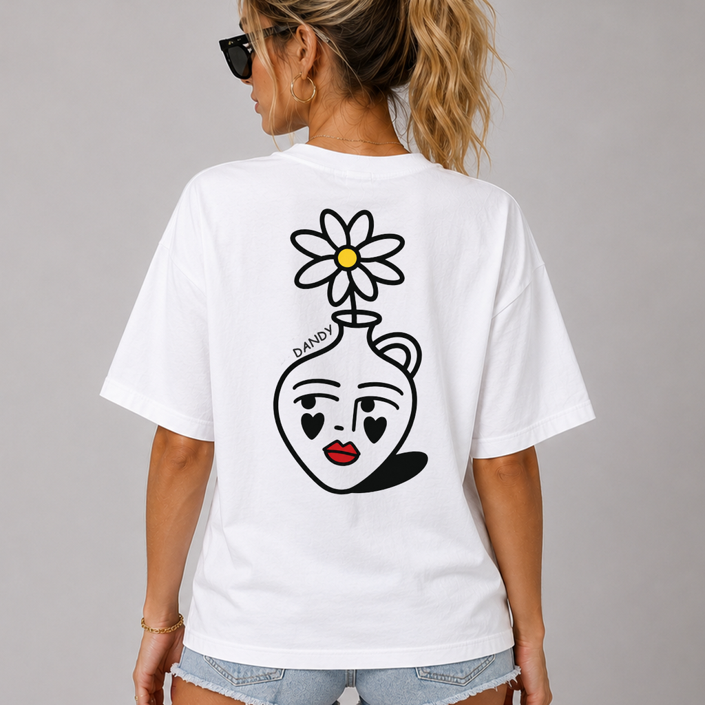DANDY Daisy Face Art t-shirt streetwear oversize