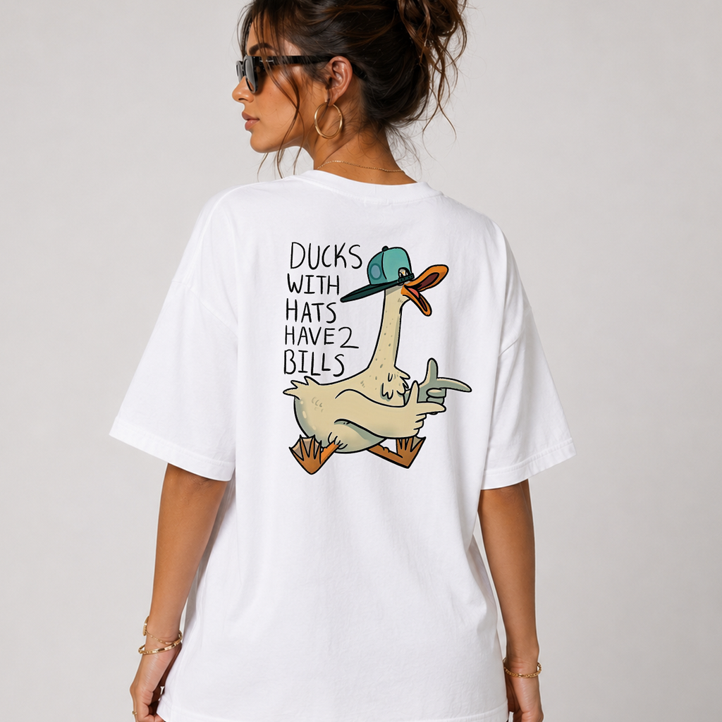 DANDY Ducks With Hats Have 2 Bills t-shirt streetwear oversize