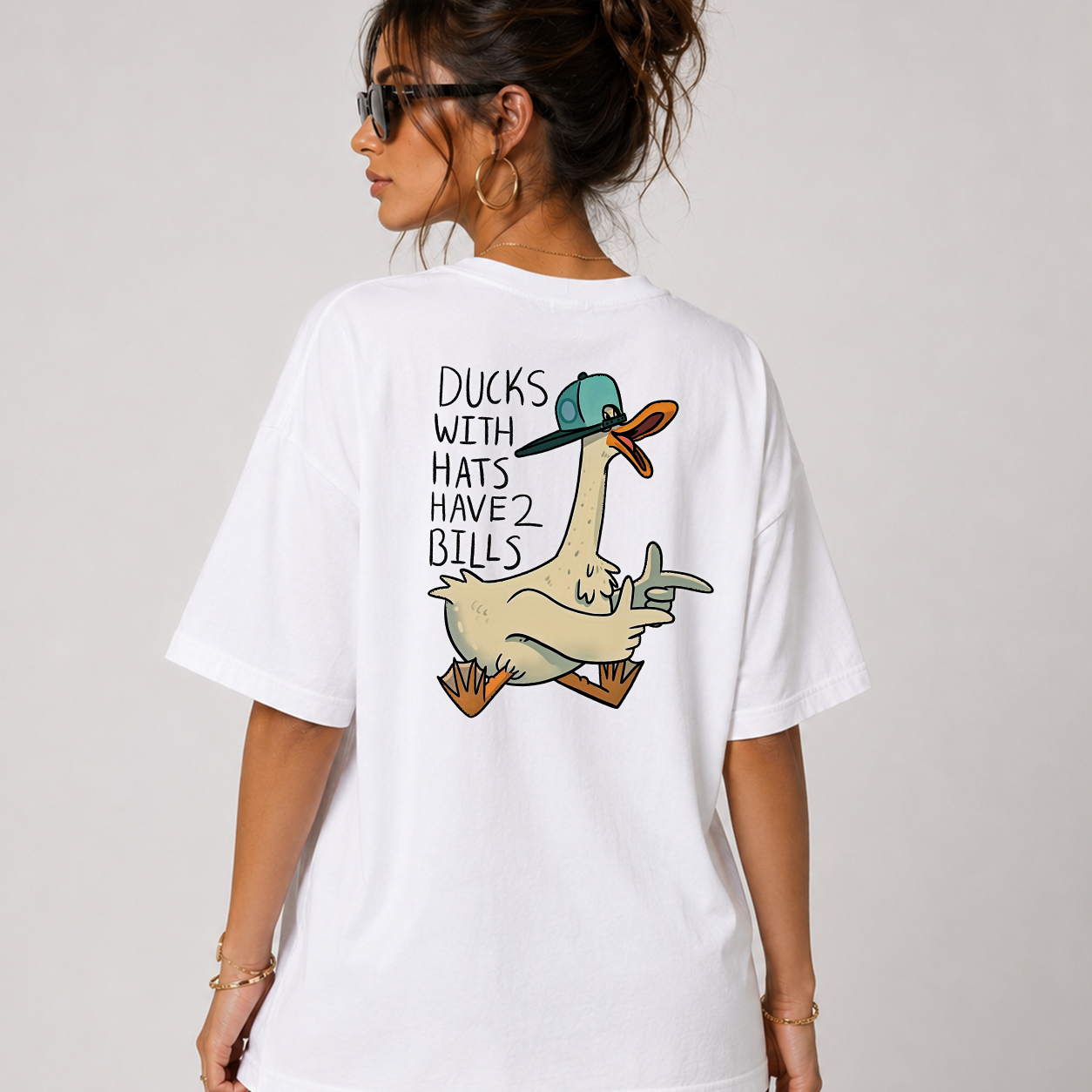 DANDY Ducks With Hats Have 2 Bills t-shirt streetwear oversize