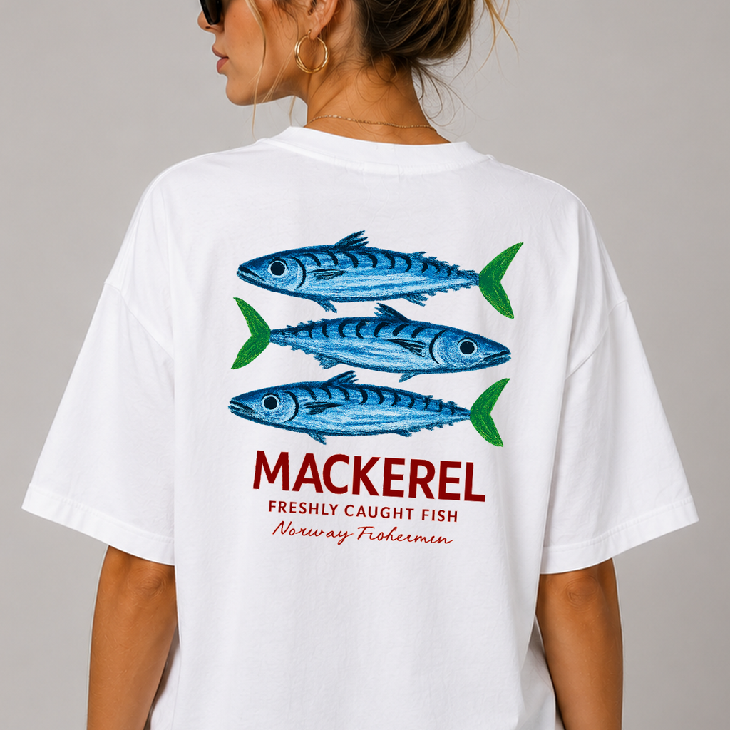 DANDY Mackerel Fish t-shirt streetwear oversize