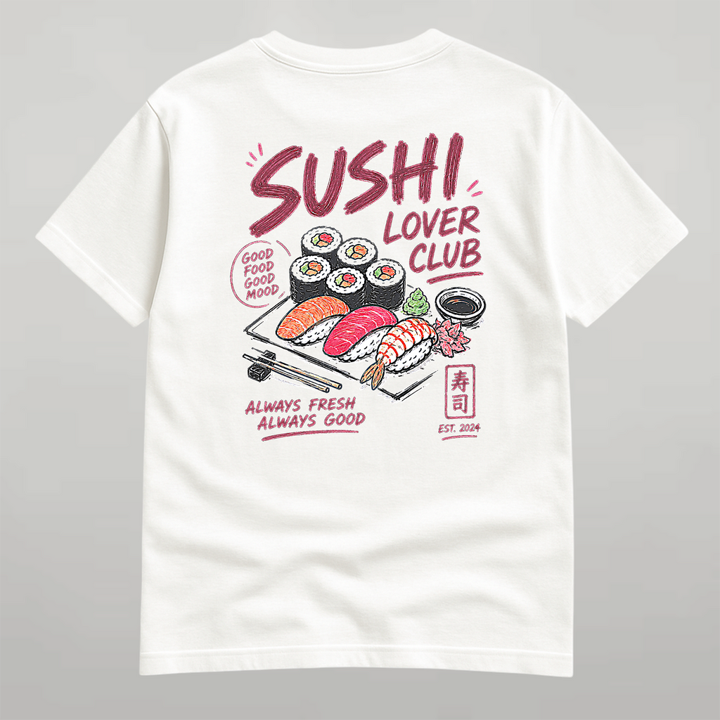 DANDY Sushi Lover Club t-shirt streetwear oversize