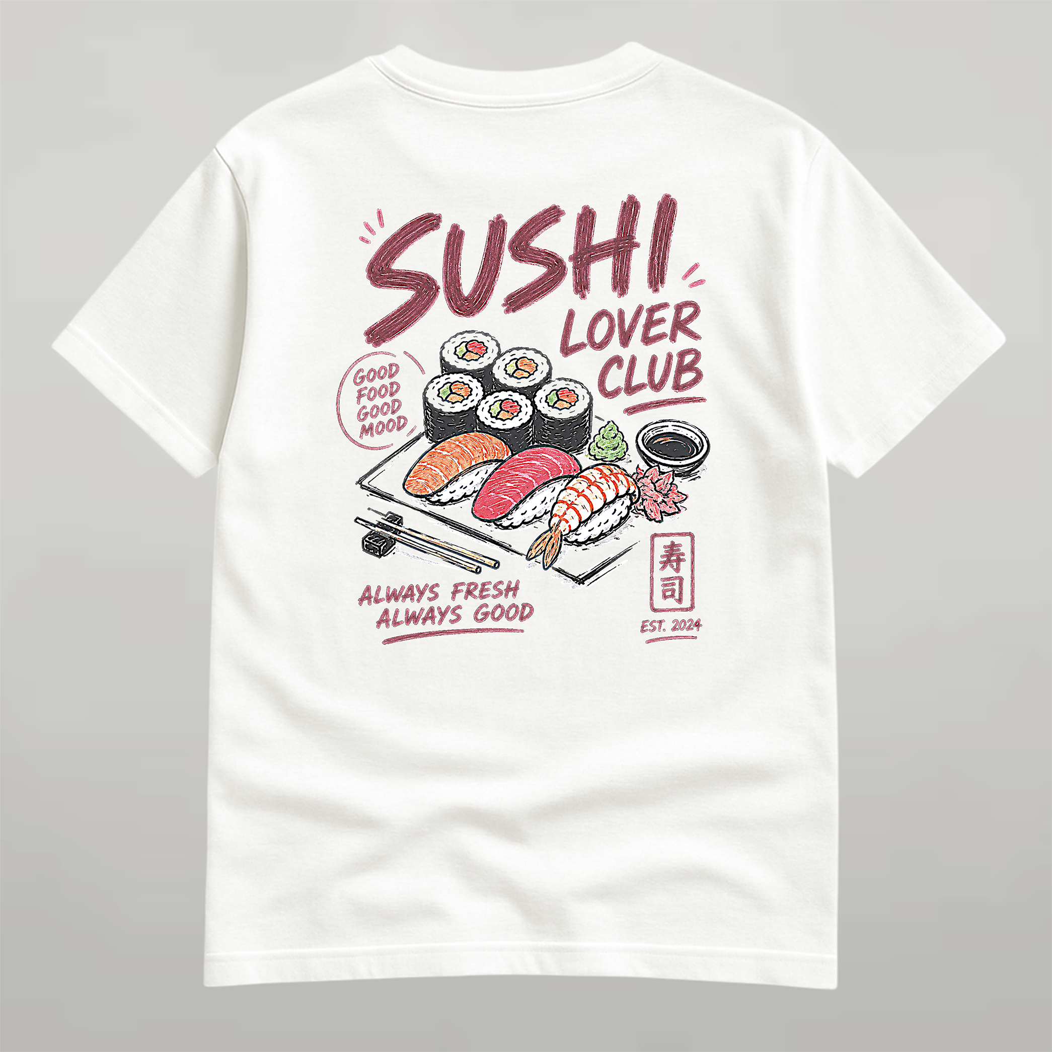DANDY Sushi Lover Club t-shirt streetwear oversize