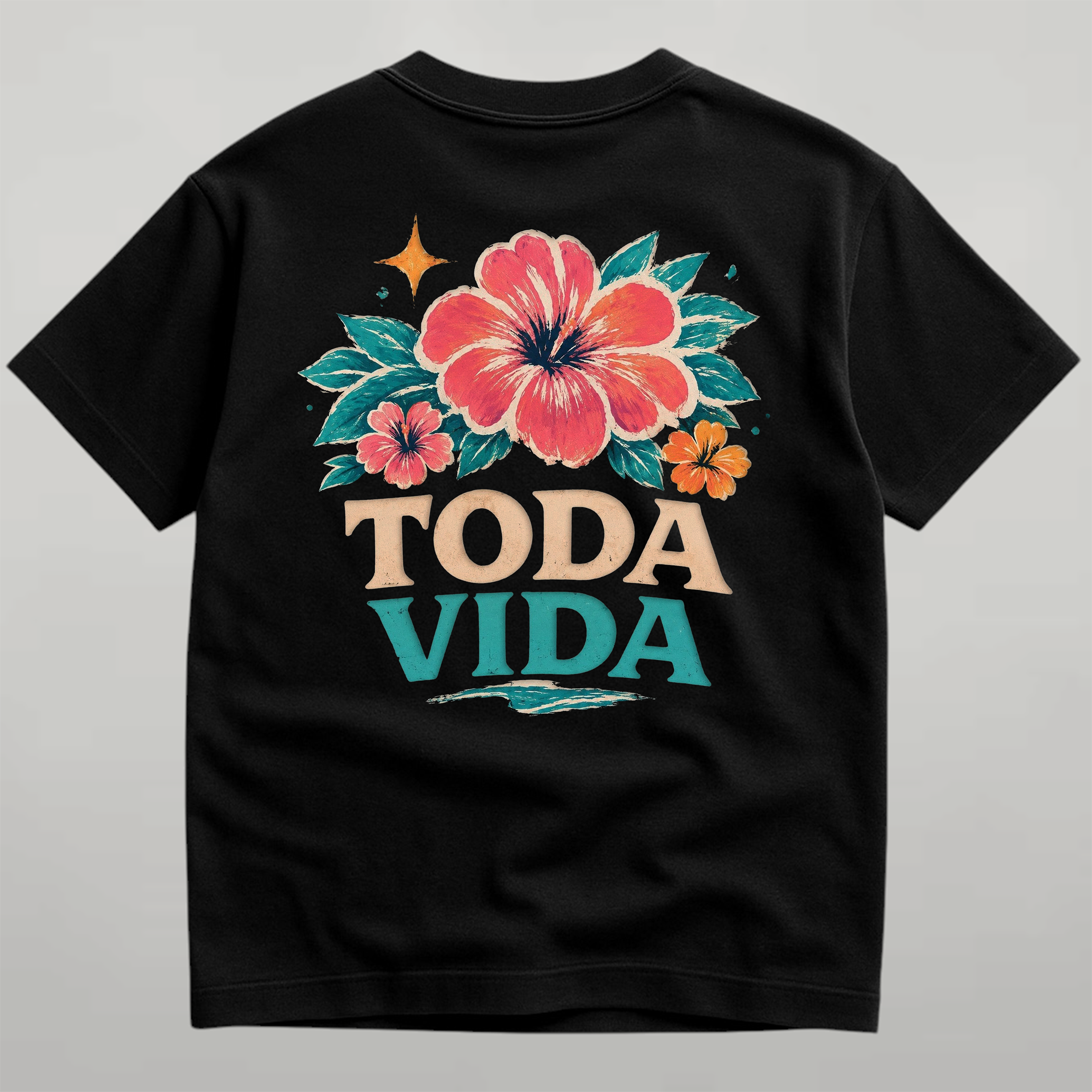 DANDY Toda Vida T-Shirt Oversize Unisex – Maglietta Tropicale Estiva con Fiori Retro