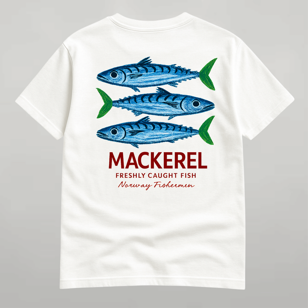DANDY Mackerel Fish t-shirt streetwear oversize