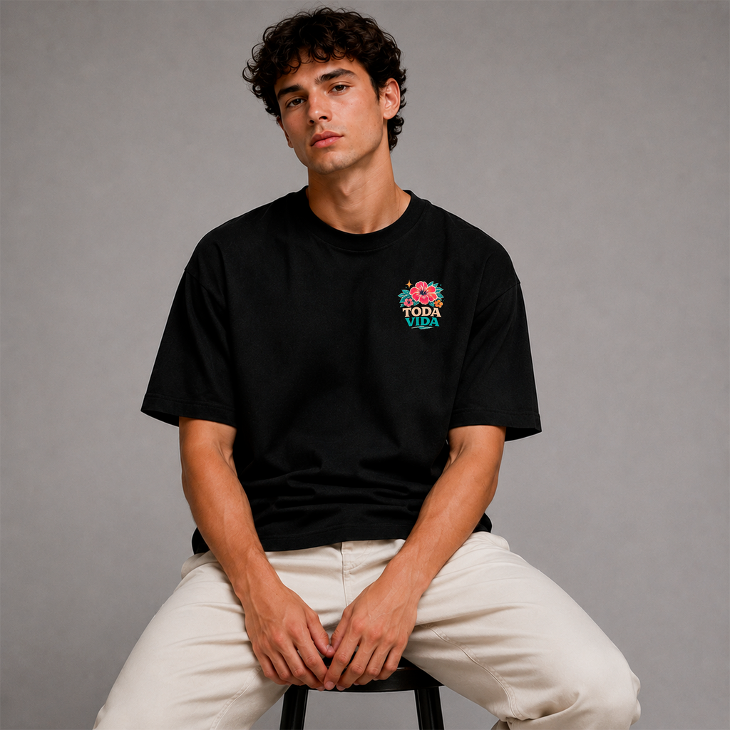 DANDY Toda Vida T-Shirt Oversize Unisex – Maglietta Tropicale Estiva con Fiori Retro