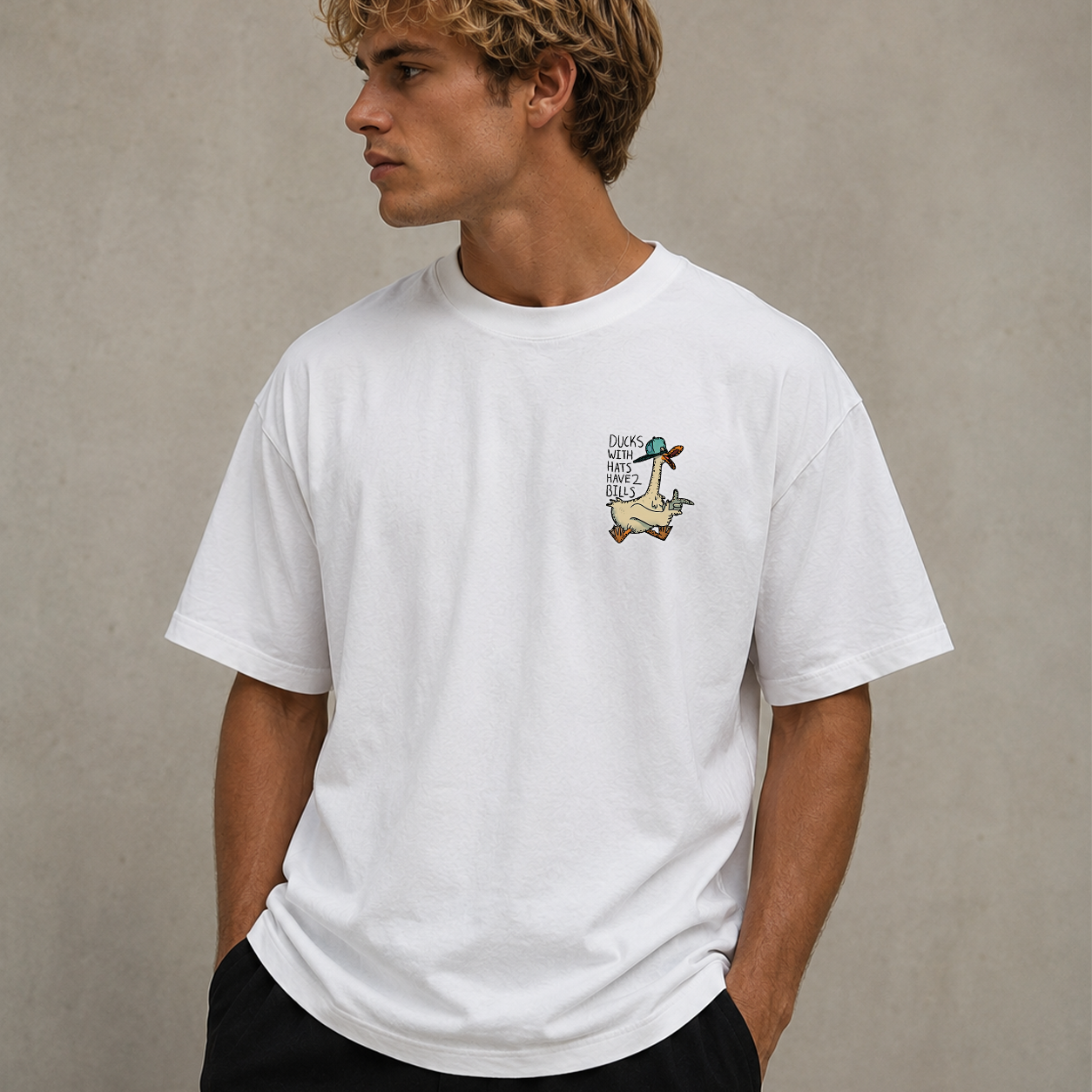 DANDY Ducks With Hats Have 2 Bills t-shirt streetwear oversize