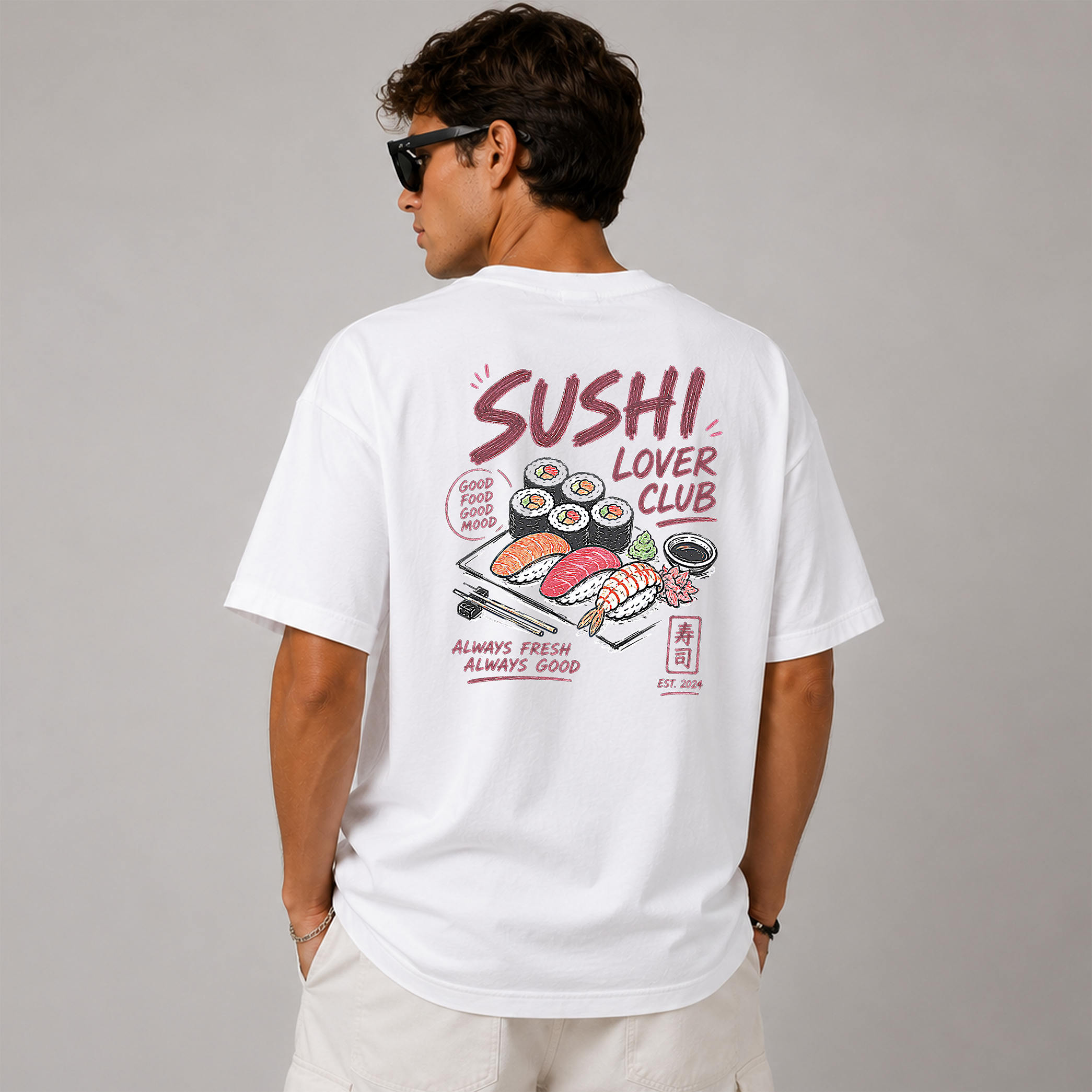 DANDY Sushi Lover Club t-shirt streetwear oversize