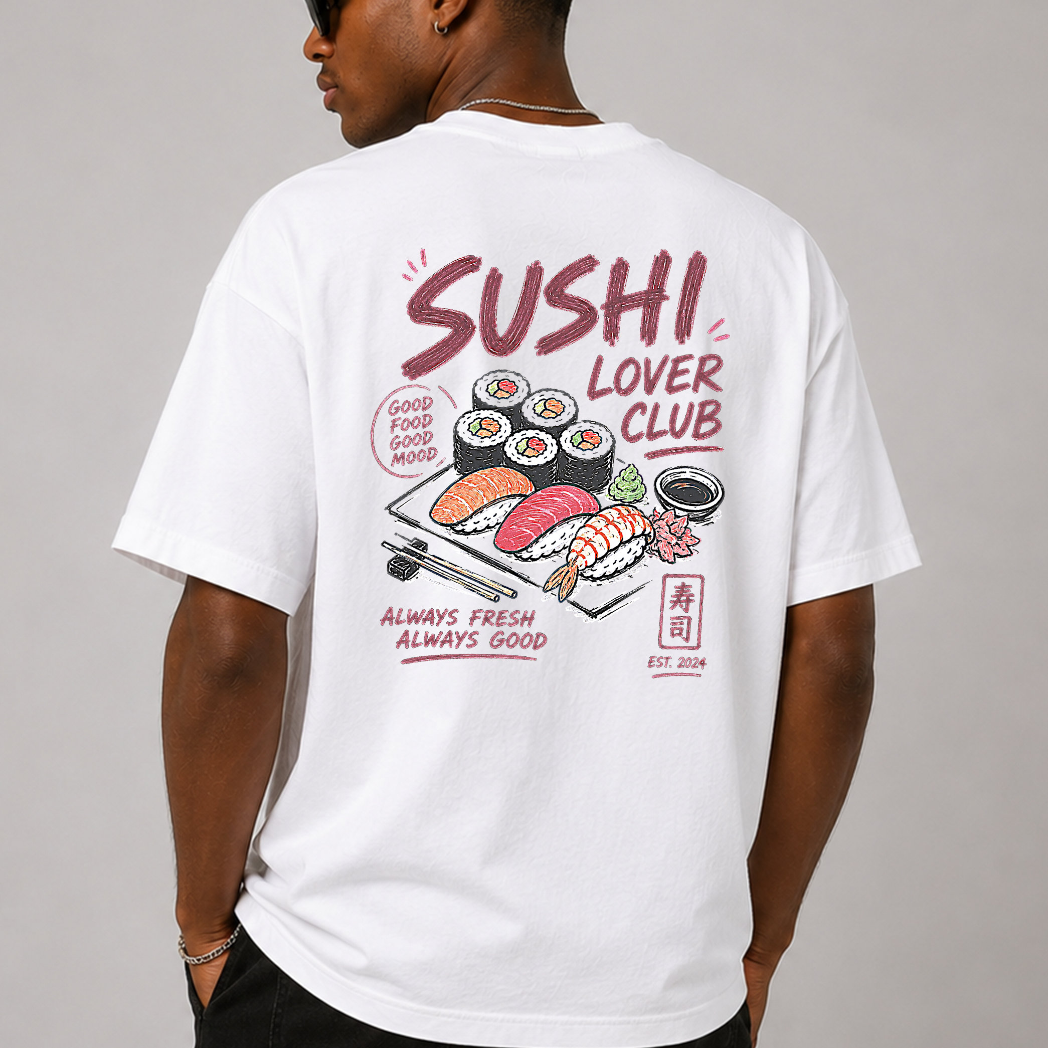 DANDY Sushi Lover Club t-shirt streetwear oversize