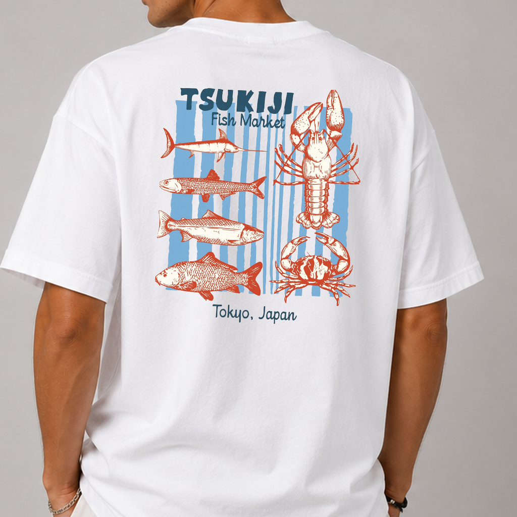 DANDY Tsukiji Fish Market t-shirt streetwear oversize